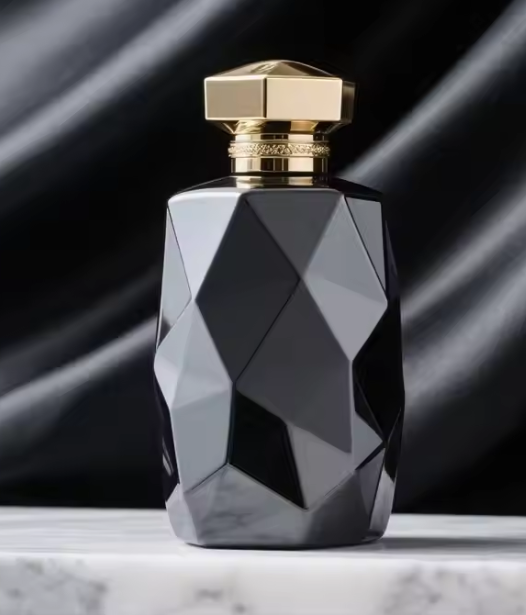 Black Ribbed Perfume Bottle